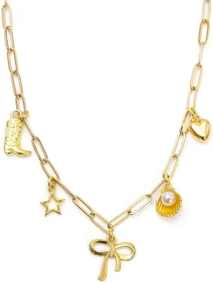 Bow Necklace for Women Bowknot Choker Necklace Coastal Cowgirl Charm Necklace Bow Charm Necklace Gift