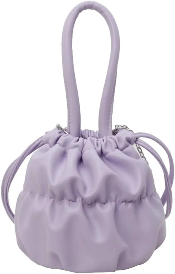 Bucket Bags for Women Drawstring Purse PU Leather Handbags Crossbody Top Handle Small Tote for Travel Shopping
