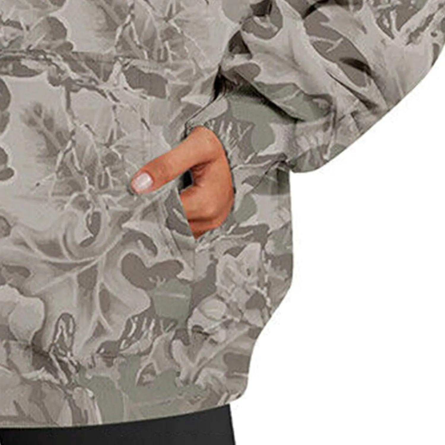 Camo Hoodie for Women Oversized Maple-Leaf Print Hooded Sweatshirt Lightweight Crew Neck Long Sleeve Pullover Tops