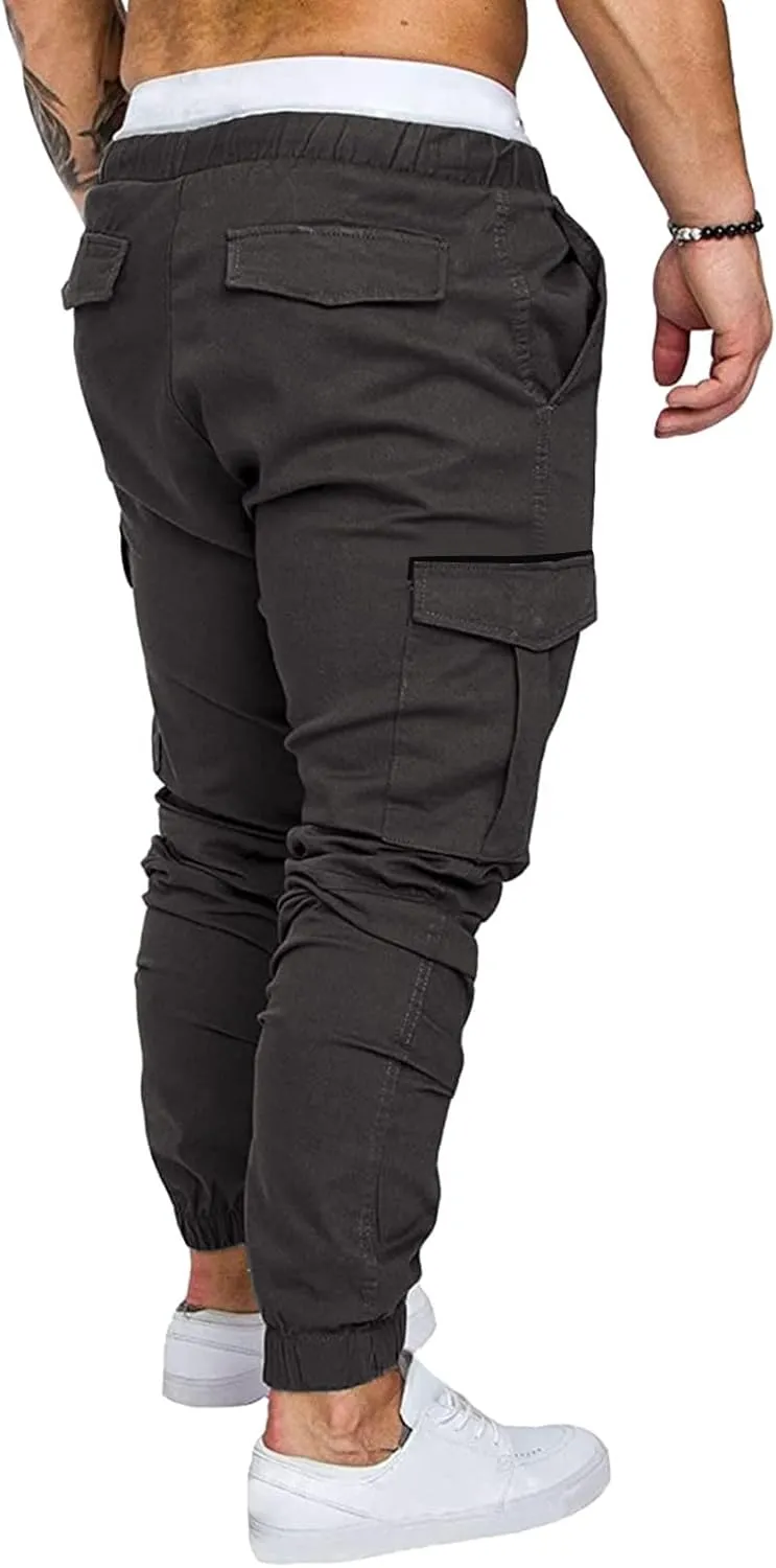 Cargo Pants for Men Relaxed Fit Waist Outdoor Trousers with 7 Pockets Mens Long Cargo Pants Sweatpants Truck Fleece
