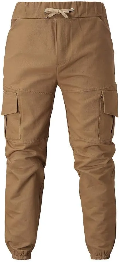 Cargo Sweatpants for Men Cargo Fleece Sweatpants Stretch Elastic Waist Jogger Sports Pants Drawstring Sports Trousers