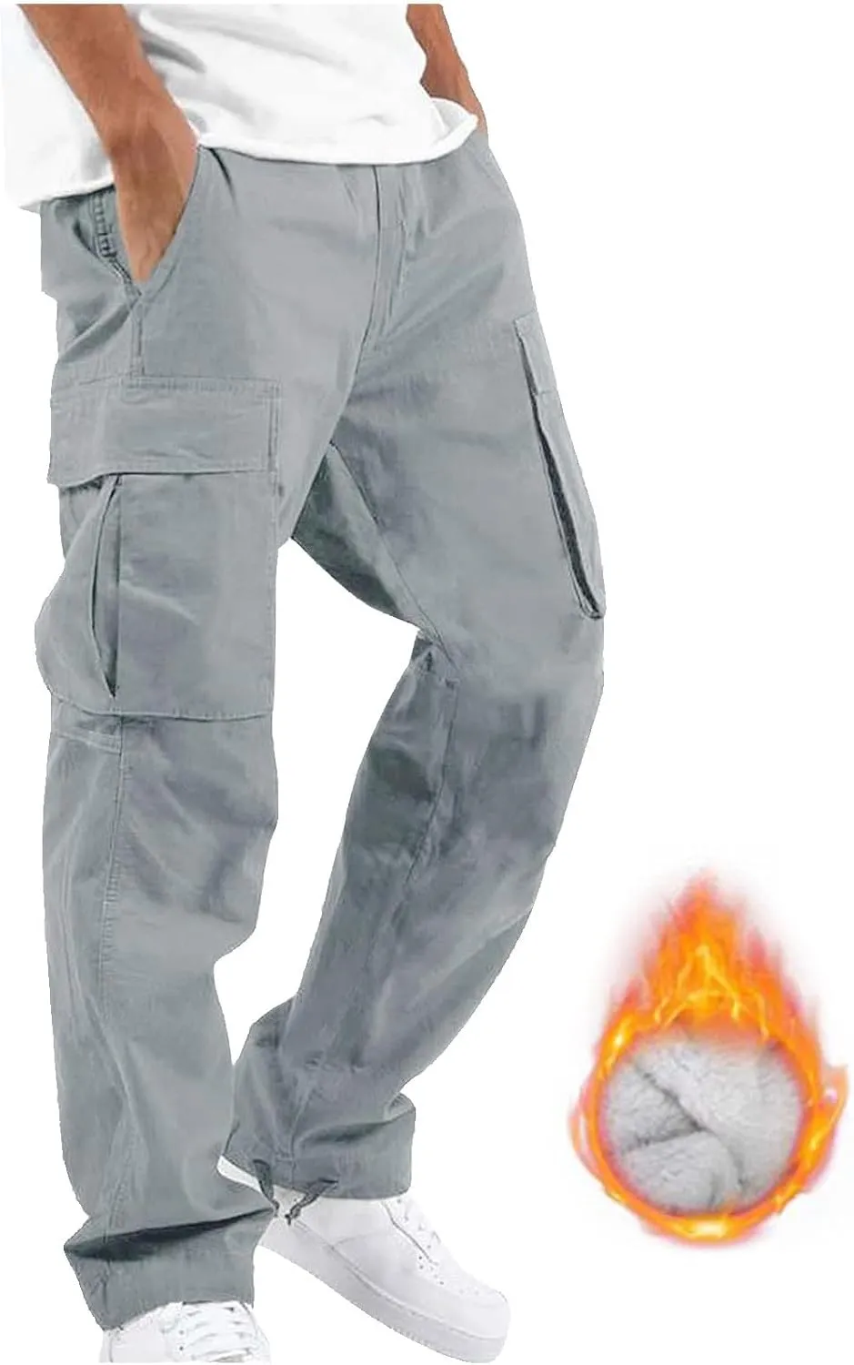 Cargo Trousers for Men Multi-Pocket Pants Tooling Men's Pants Golf Pants Men Stretch Men's Heavyweight Cargo Fleece