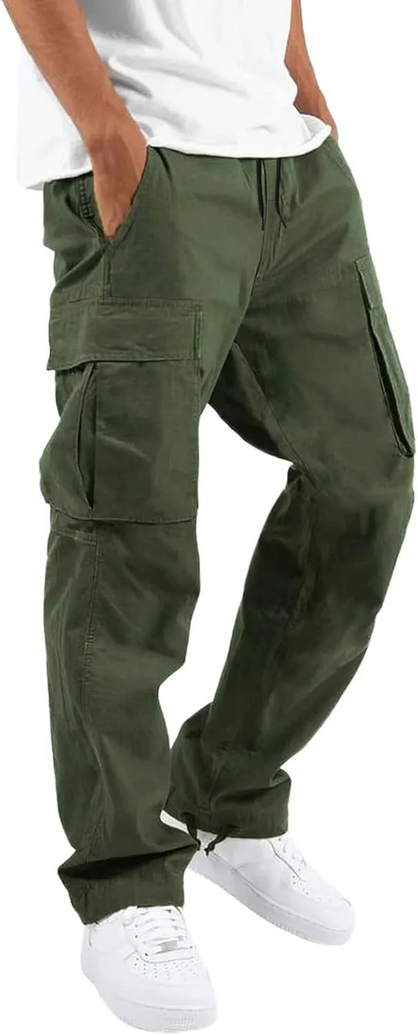 Cargo Trousers for Men Pants Hip Hop Letter Printed Street Hip Hop Jogging Sweatpants Casual Elastic Waist Trousers