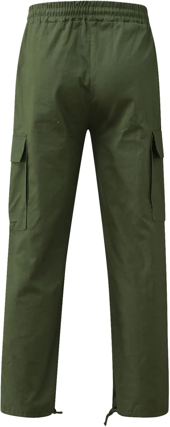 Cargo Trousers for Men Pants Hip Hop Letter Printed Street Hip Hop Jogging Sweatpants Casual Elastic Waist Trousers