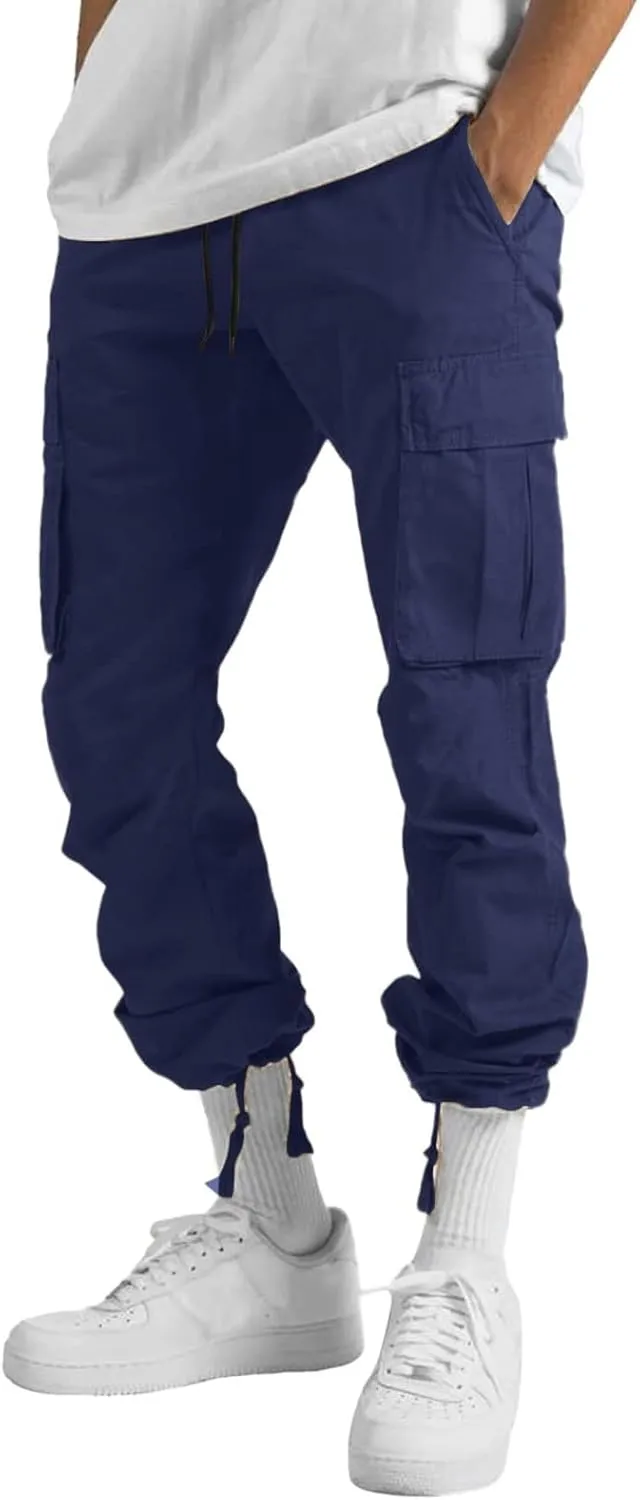 Cargo Trousers for Men Pocket Winter Sweat Pants Athletic Pants for Men Cargo Fleece Sweatpants with Pockets Cargo