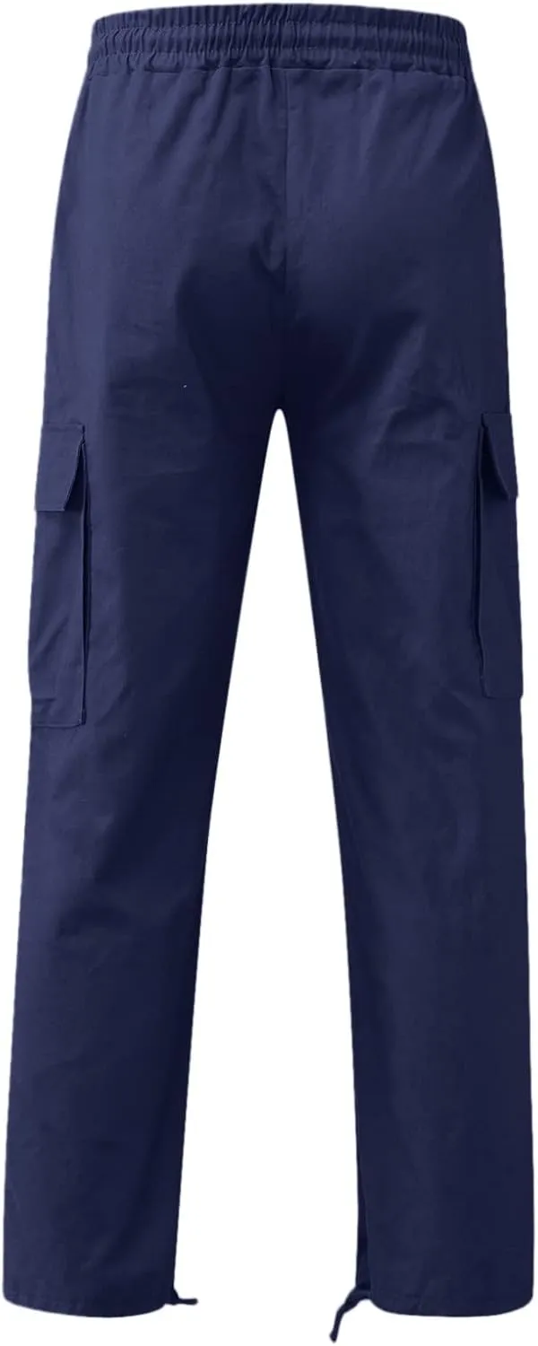 Cargo Trousers for Men Pocket Winter Sweat Pants Athletic Pants for Men Cargo Fleece Sweatpants with Pockets Cargo