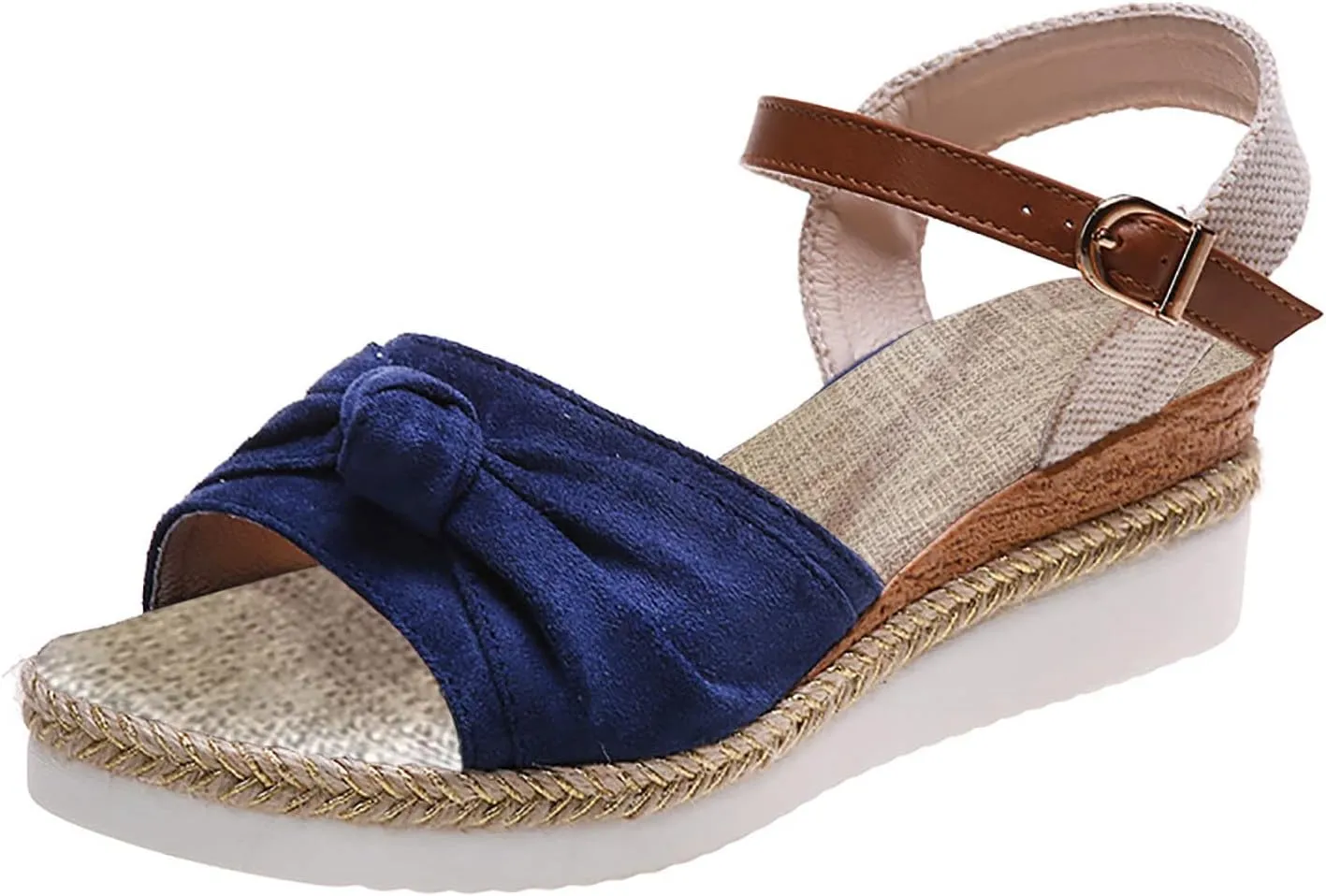 Cathalem Summer Sandals for Women 2024 Open Toe Ankle Strap Espadrilles Sandals Casual Strappy Slip on Sandals Beach Sandals