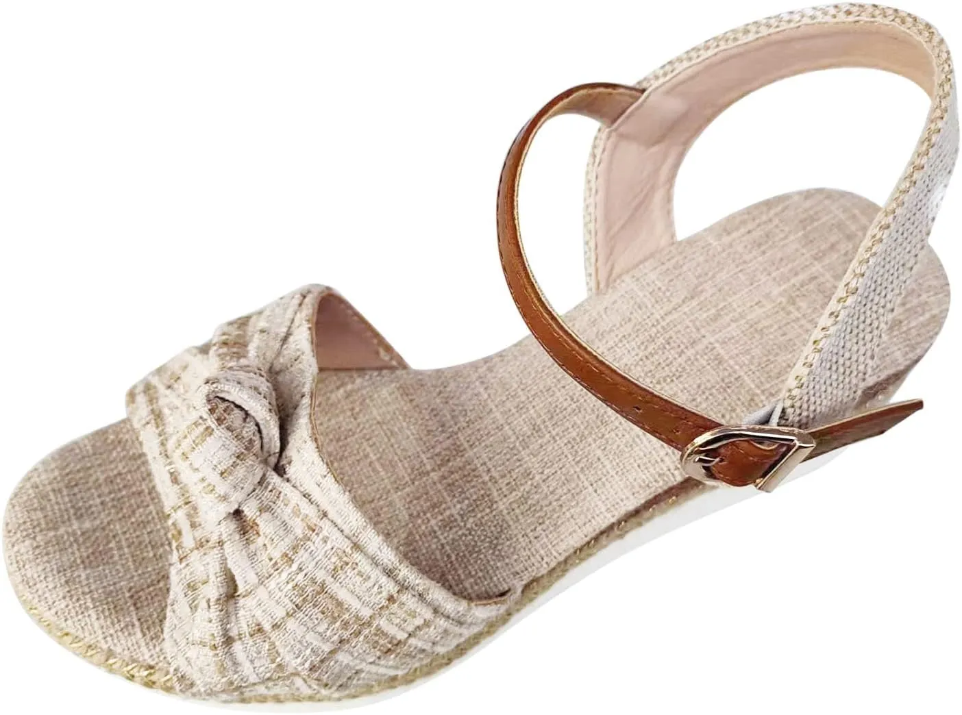 Cathalem Summer Sandals for Women 2024 Open Toe Ankle Strap Espadrilles Sandals Casual Strappy Slip on Sandals Beach Sandals
