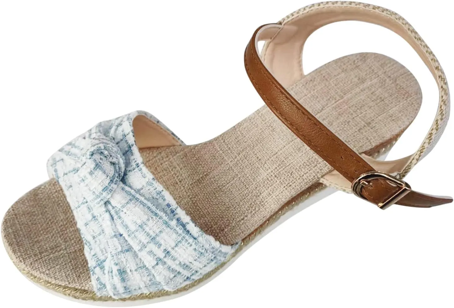 Cathalem Summer Sandals for Women 2024 Open Toe Ankle Strap Espadrilles Sandals Casual Strappy Slip on Sandals Beach Sandals