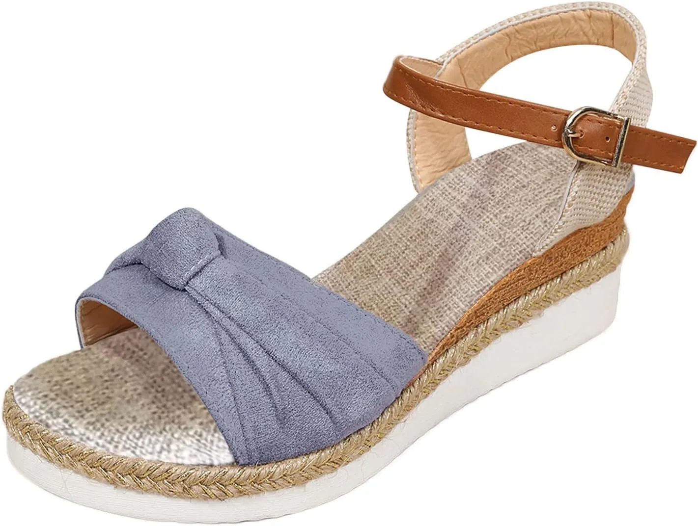 Cathalem Summer Sandals for Women 2024 Open Toe Ankle Strap Espadrilles Sandals Casual Strappy Slip on Sandals Beach Sandals