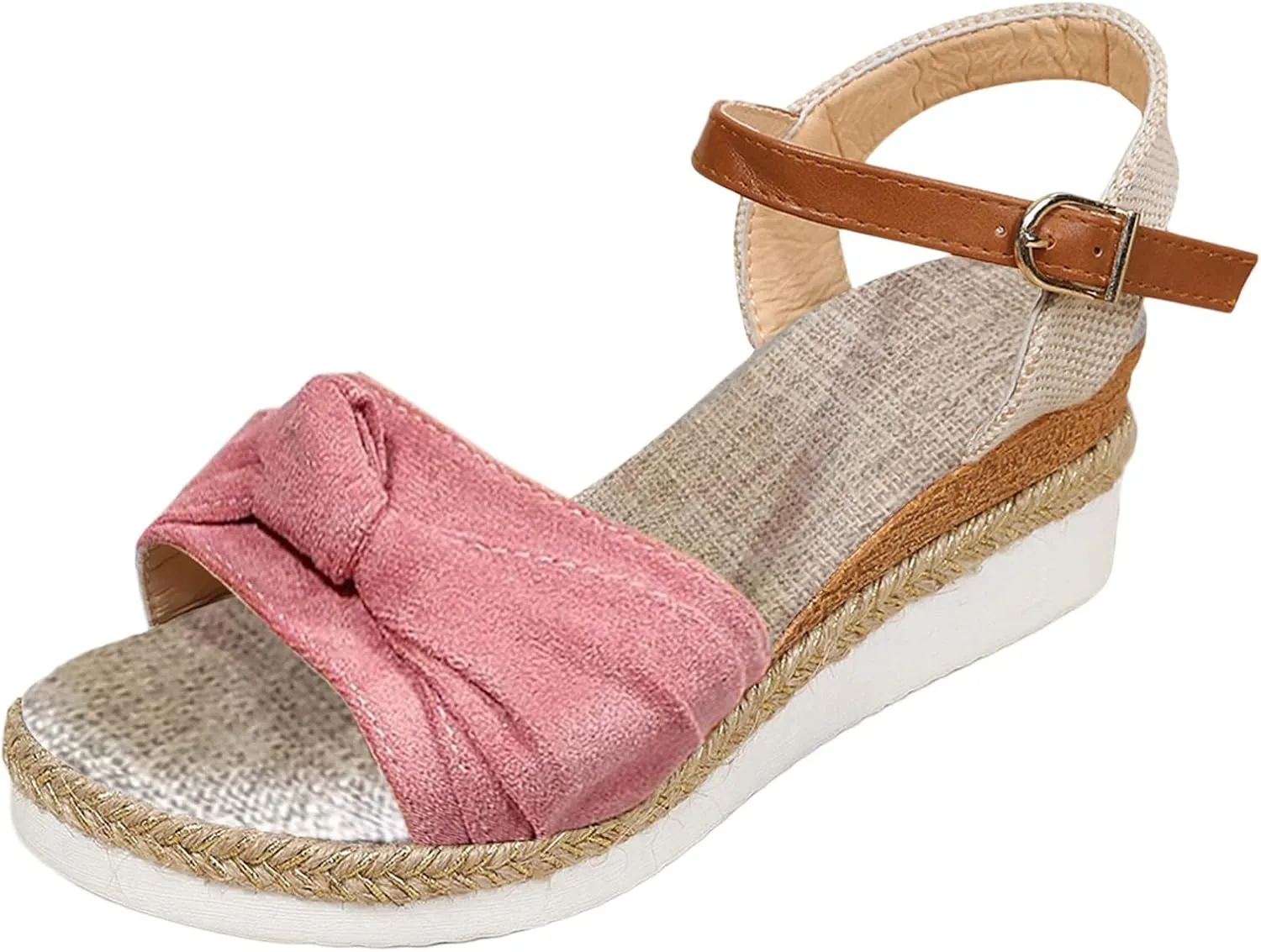 Cathalem Summer Sandals for Women 2024 Open Toe Ankle Strap Espadrilles Sandals Casual Strappy Slip on Sandals Beach Sandals