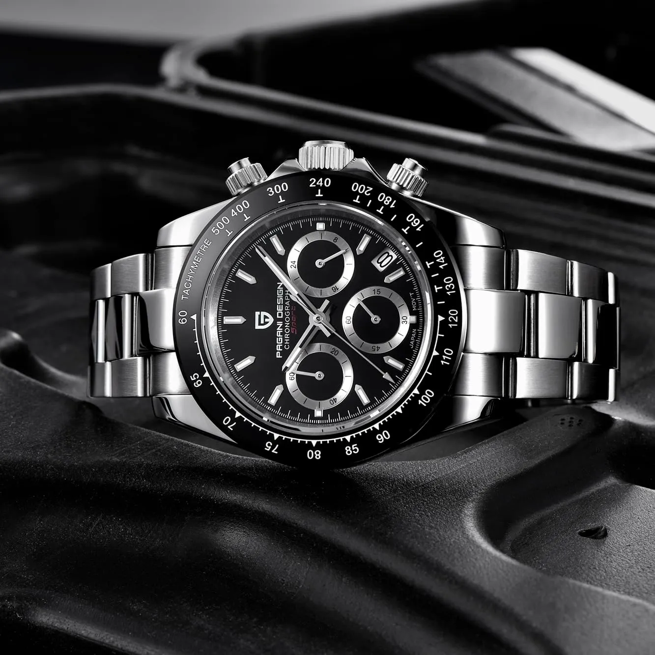 CEYADG Pagani Design Daytona Homage Men's Quartz Watch, Chronograph Wristwatch for Men, VK63 Movement, Stainless Steel Band, PD1644