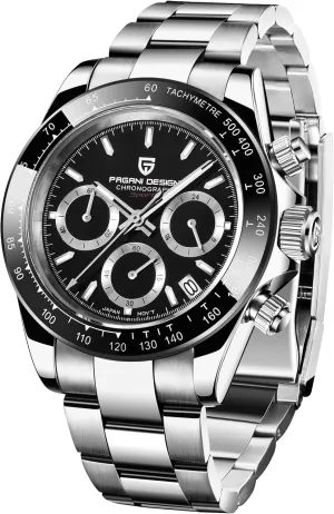 CEYADG Pagani Design Daytona Homage Men's Quartz Watch, Chronograph Wristwatch for Men, VK63 Movement, Stainless Steel Band, PD1644