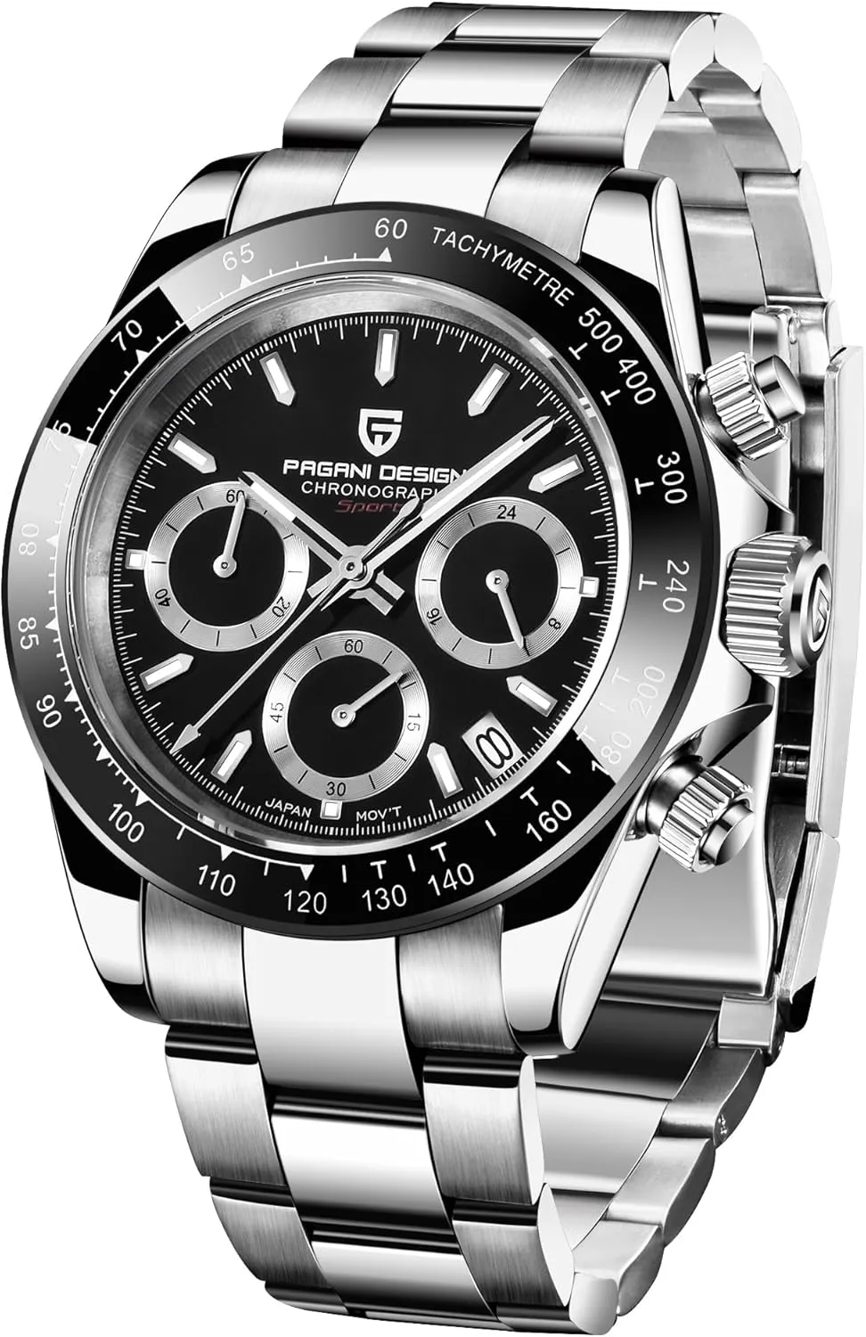 CEYADG Pagani Design Daytona Homage Men's Quartz Watch, Chronograph Wristwatch for Men, VK63 Movement, Stainless Steel Band, PD1644