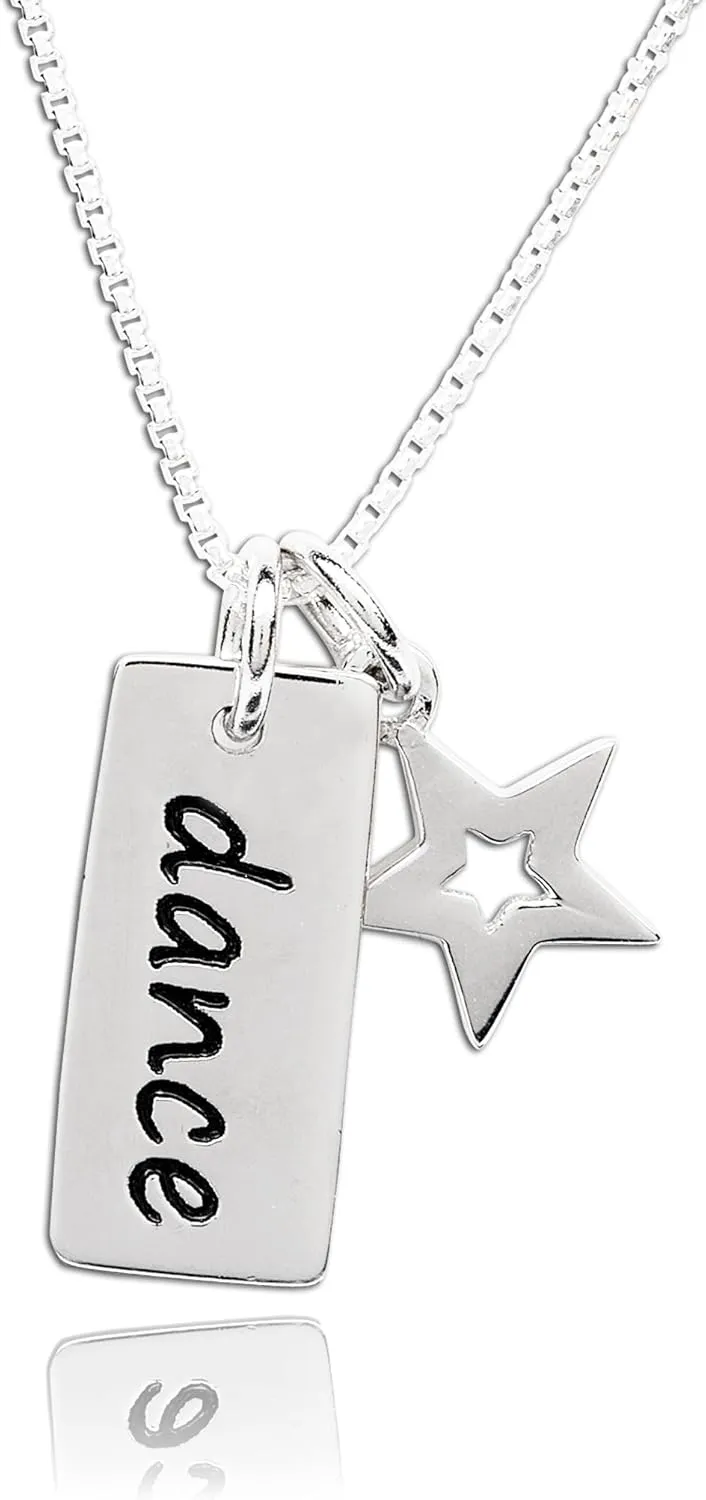 Cherished Moments Girl's Sterling Silver "Dance" Pendant Necklace with Charms