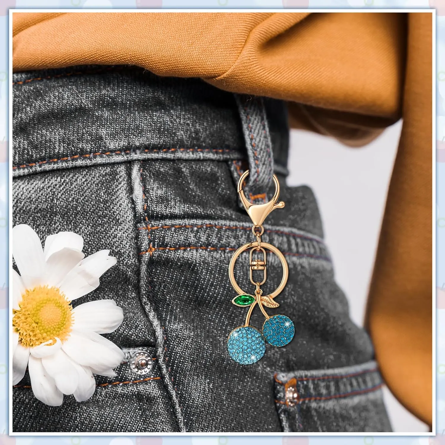 Cherry Keychain and Bag Charm - Cute Cherry Charm for Handbag, Purse - Perfect for Birthday, Christmas