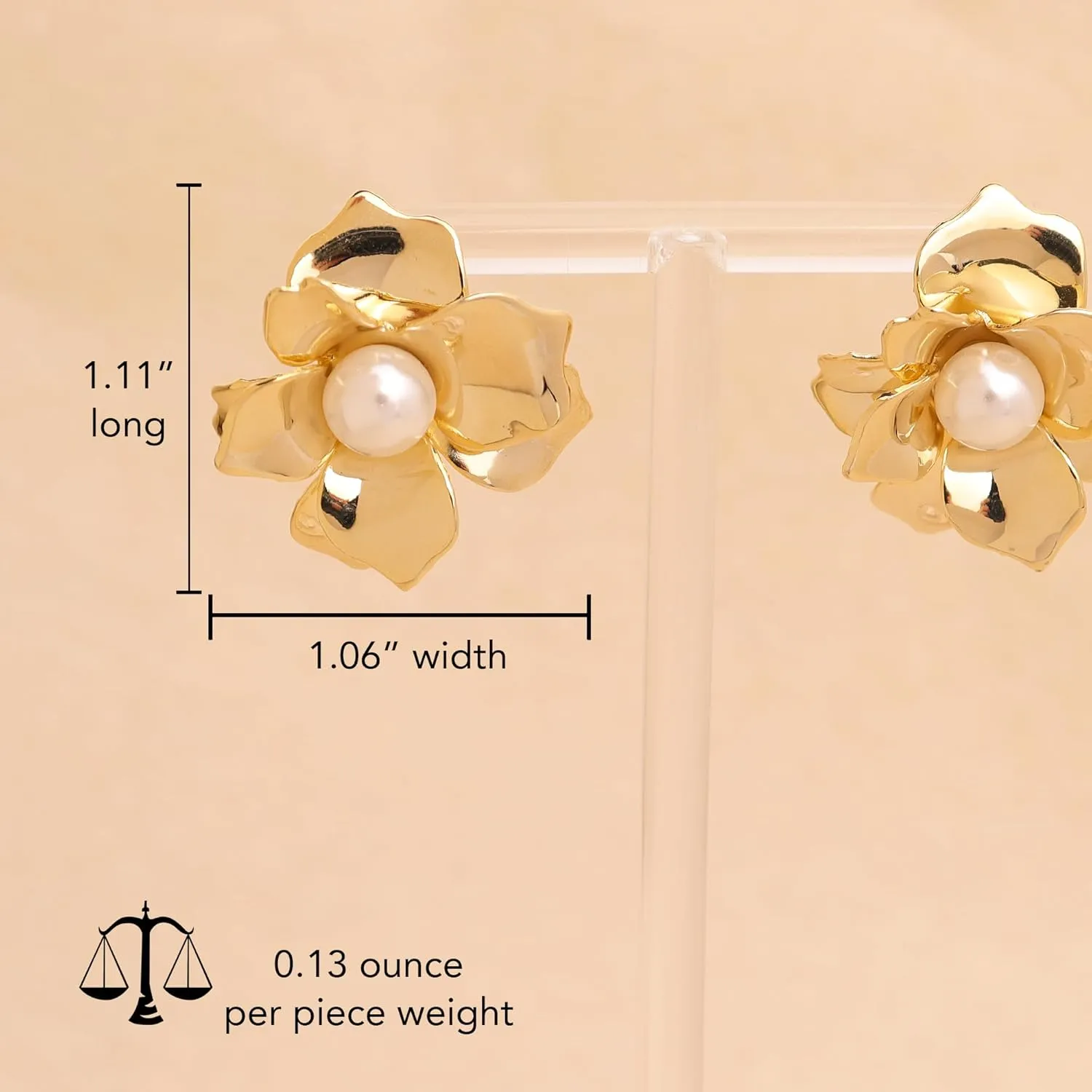 Chunky Gold Stud Earrings for Women, Trendy Statement Earing Summer Party Prom Fashion Jewelry Gifts