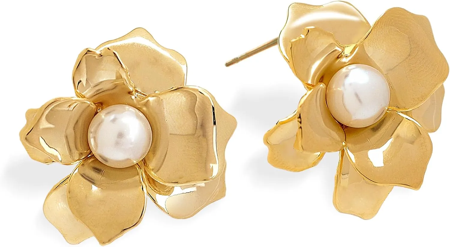 Chunky Gold Stud Earrings for Women, Trendy Statement Earing Summer Party Prom Fashion Jewelry Gifts