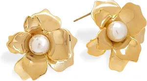 Chunky Gold Stud Earrings for Women, Trendy Statement Earing Summer Party Prom Fashion Jewelry Gifts