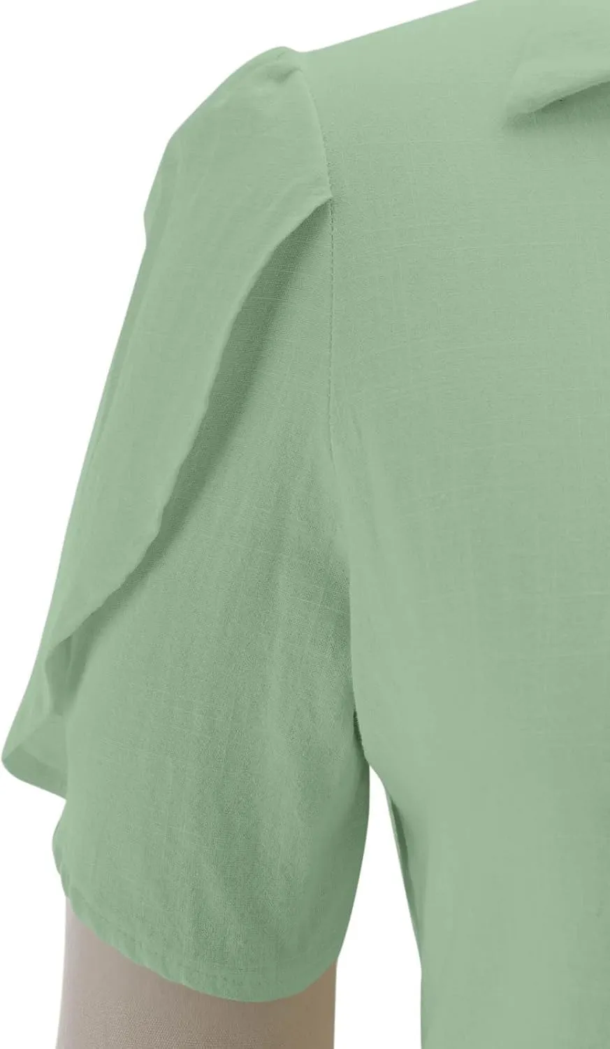 Cotton Linen Shirts for Women 2025 Buttons V Neck Short Sleeve Tops Summer Trendy Blouses Casual Loose Tunic Clothes