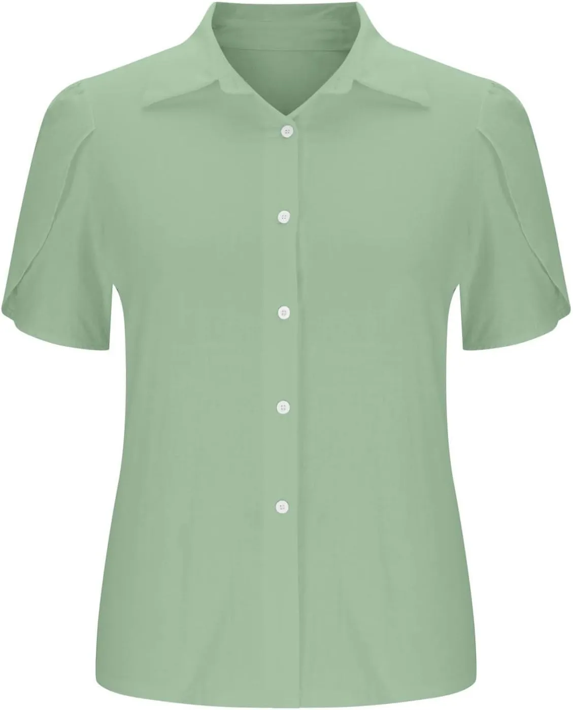 Cotton Linen Shirts for Women 2025 Buttons V Neck Short Sleeve Tops Summer Trendy Blouses Casual Loose Tunic Clothes