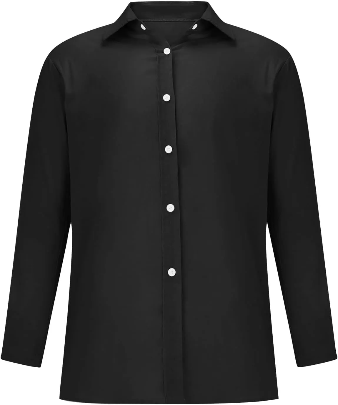 Cotton Linen Shirts for Women Loose Lapel Collar Single Breasted Roll Up Sleeve Work Tunic Solid Color Business Blouse