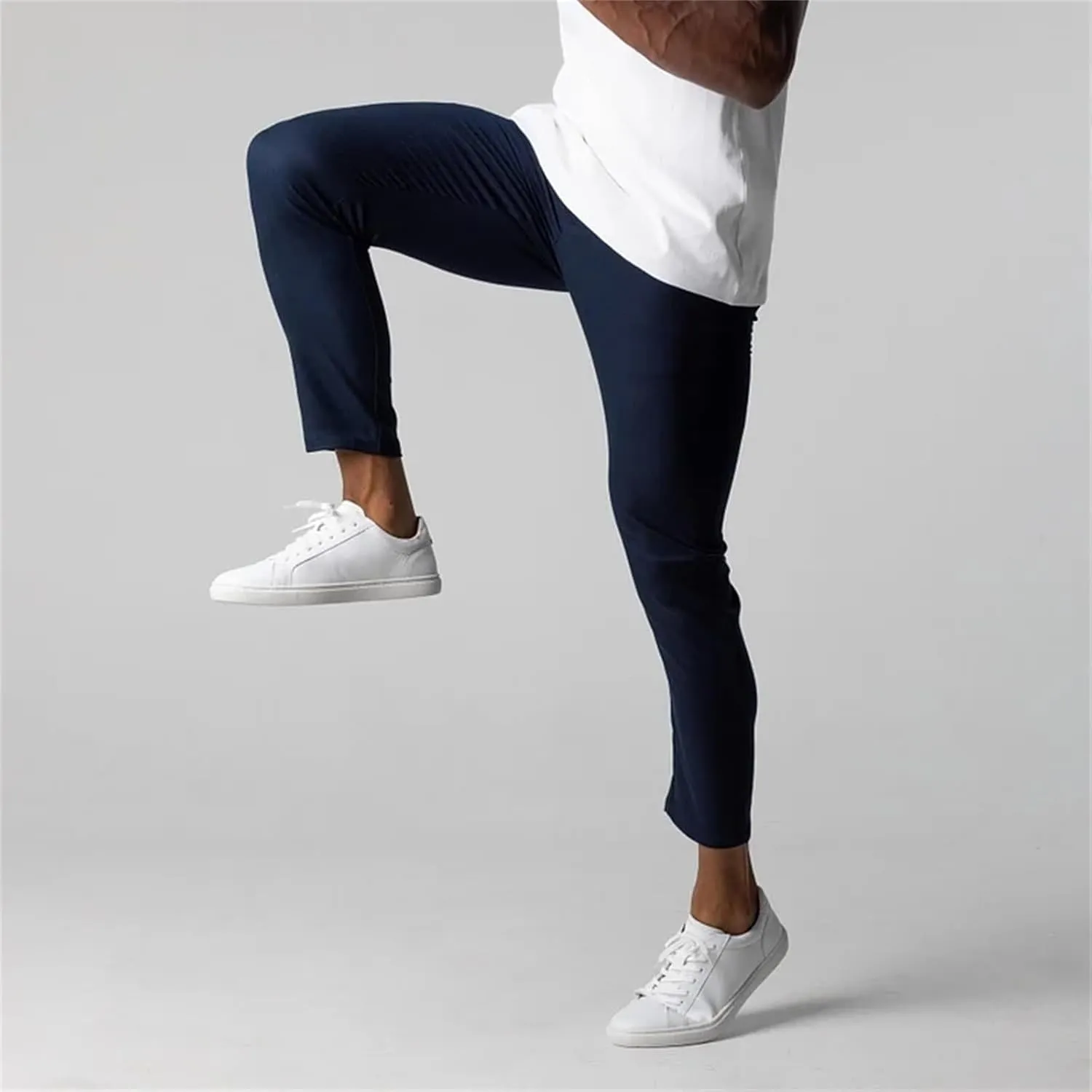 CRNTCEM Mens Slim Fit Suit Pants Casual Golf Pants Tapered Leg Chino Flat Front Dress Trousers Buisness Work Formal Trousers