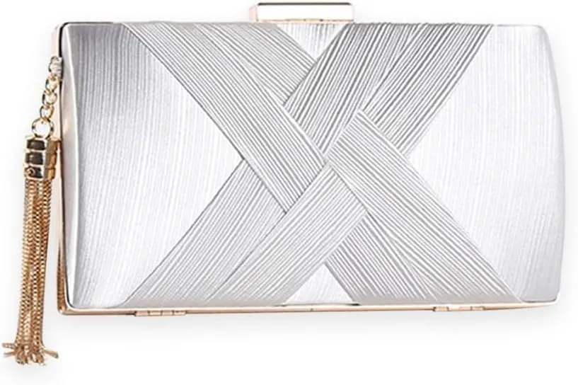 Crossbody Fringed Handbag Women Clutch Evening with Tassel Pendant Ladies Shoulder Bridal Wedding Purse