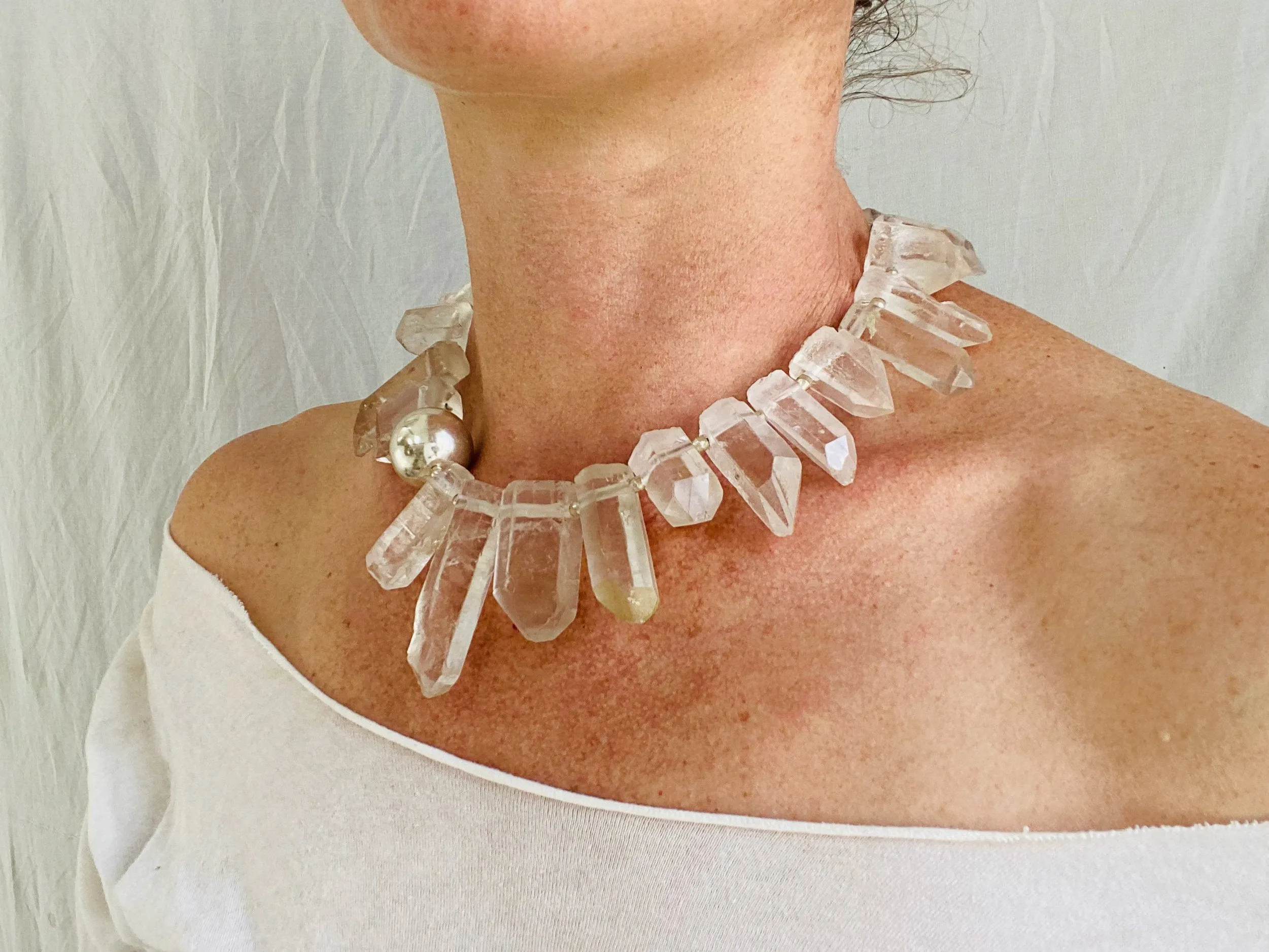 Crystal and Sterling Silver Necklace.