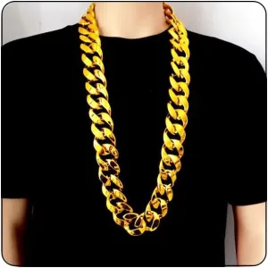 CSIYANJRY99 Plastic Chunky Gold Necklace for Men Women Fake Gold Chain 80s 90s Rapper Punk Hip Hop Necklace Costume Jewelry Accessory (35 * 1.38 Inches)