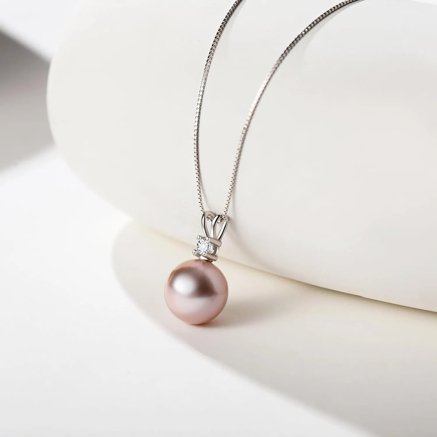 Cultured 11-12MM Round Pink Purple Blue Grey Golden Tahitian Black Pearl Necklace for Women, S925 Sterling Silver 18K Gold Plated, Single Pearl Pendant Necklace