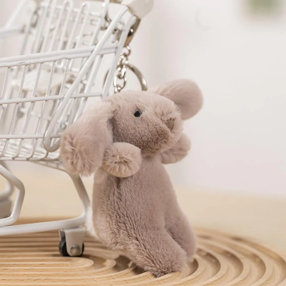 Cute Bunny Bag Charm, Plush Rabbit Keychain Mini Rabbit Car Keys Decor Purse Charm Pendant Decoration