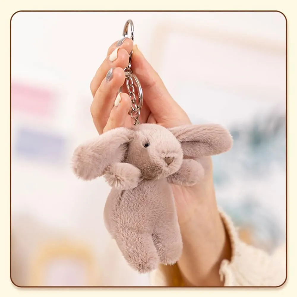 Cute Bunny Bag Charm, Plush Rabbit Keychain Mini Rabbit Car Keys Decor Purse Charm Pendant Decoration