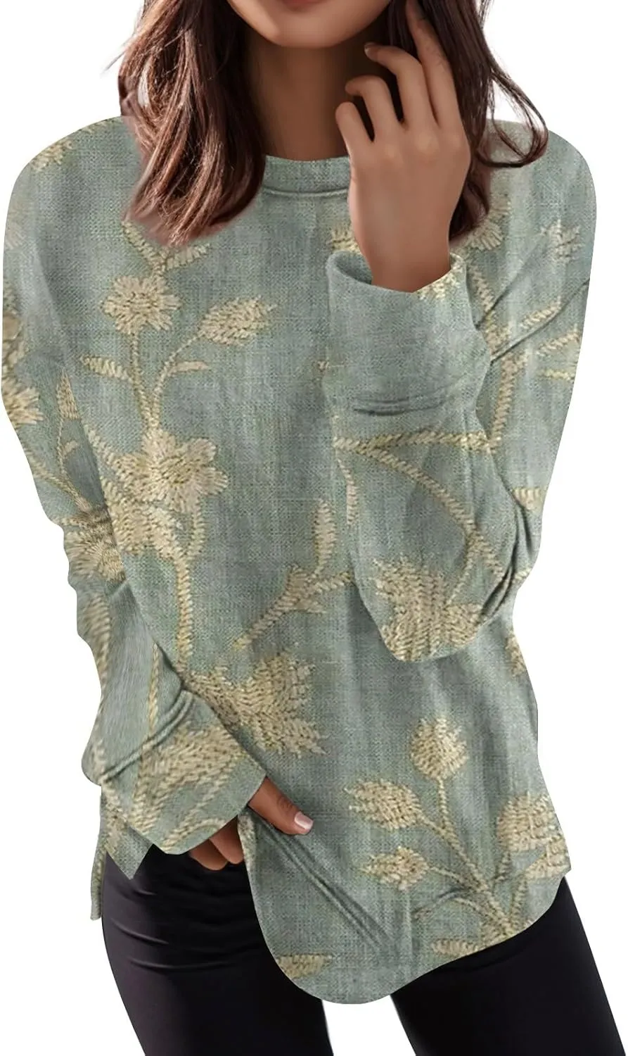 Cute Sweatshirts For Women Fall Pullover Sweater Tops Comfy Sweatshirts Printed Travel Outfits