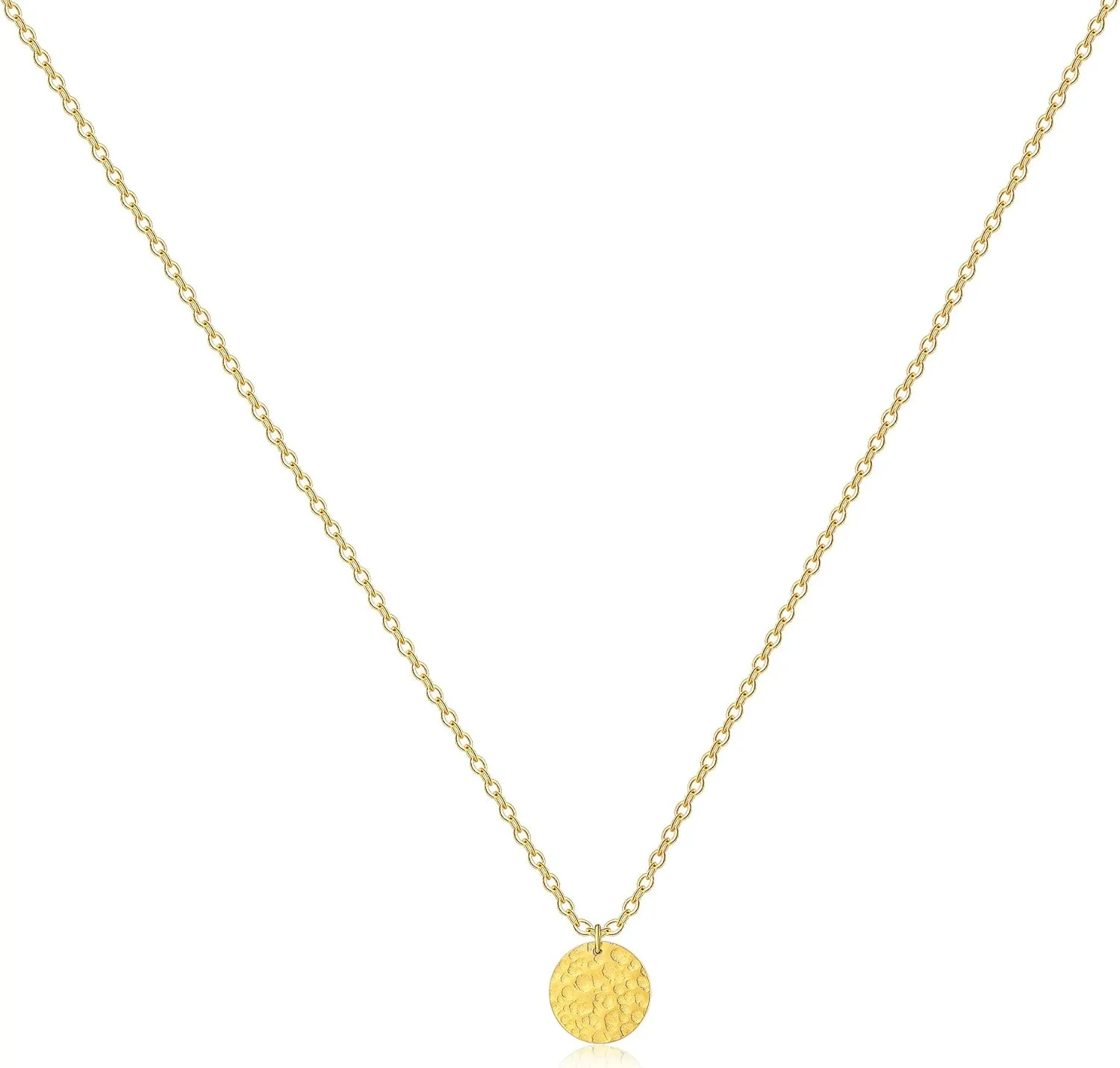 Dainty Gold Layered Bar Neckalce Moon Pendant Lariat Y Necklace 14K Gold Simple Necklace for Women