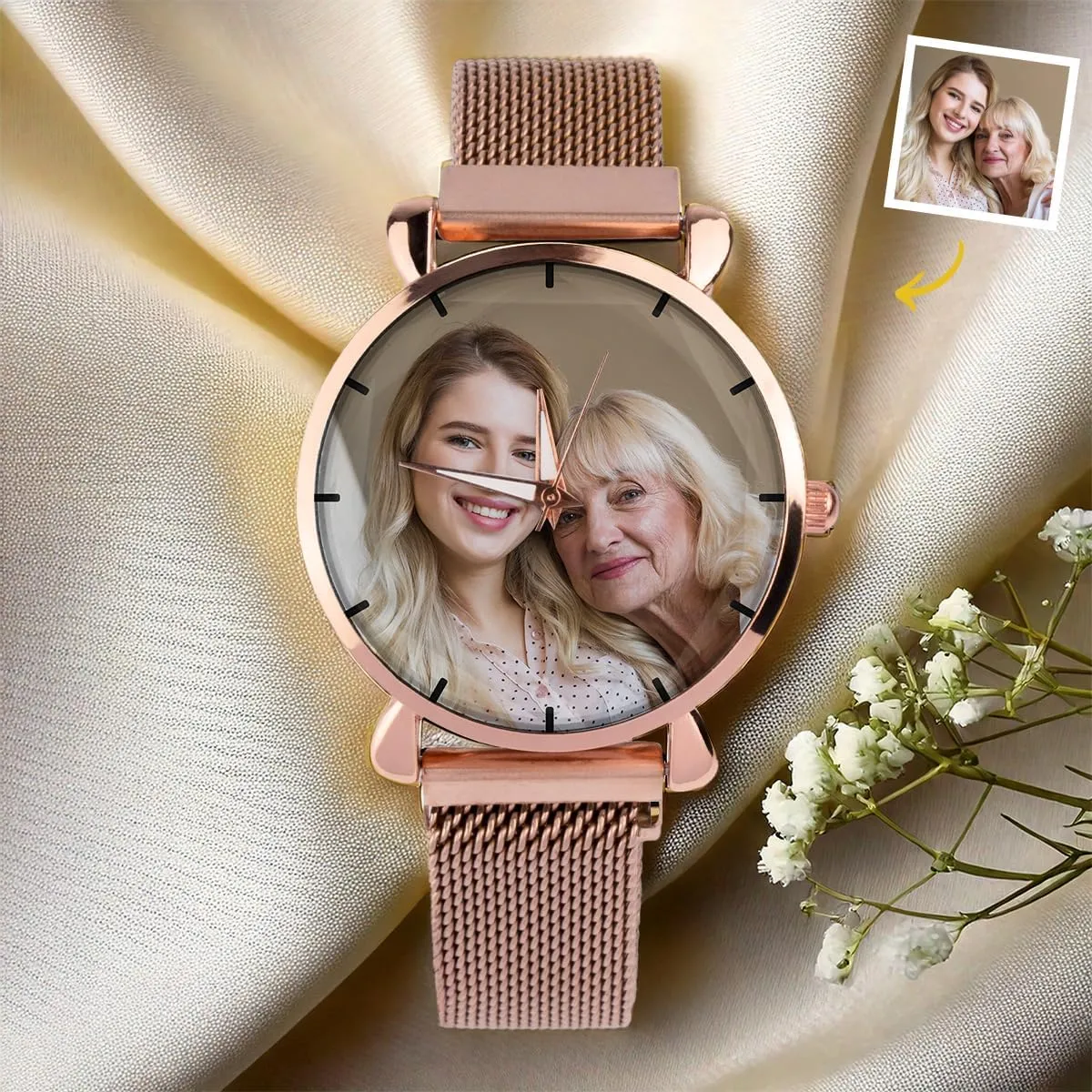 DOPTIKA Personalized Womens Watch, Mothers Day Unique Gifts for Mom, Grandma Birthday Gift, Nana Gift from Grandkids, Custom Wrist Watches for Woman, Mom Gifts from Daughters Sons