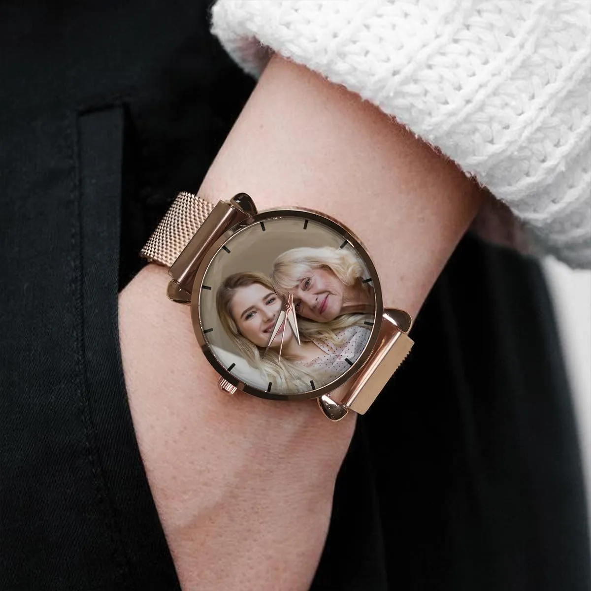 DOPTIKA Personalized Womens Watch, Mothers Day Unique Gifts for Mom, Grandma Birthday Gift, Nana Gift from Grandkids, Custom Wrist Watches for Woman, Mom Gifts from Daughters Sons