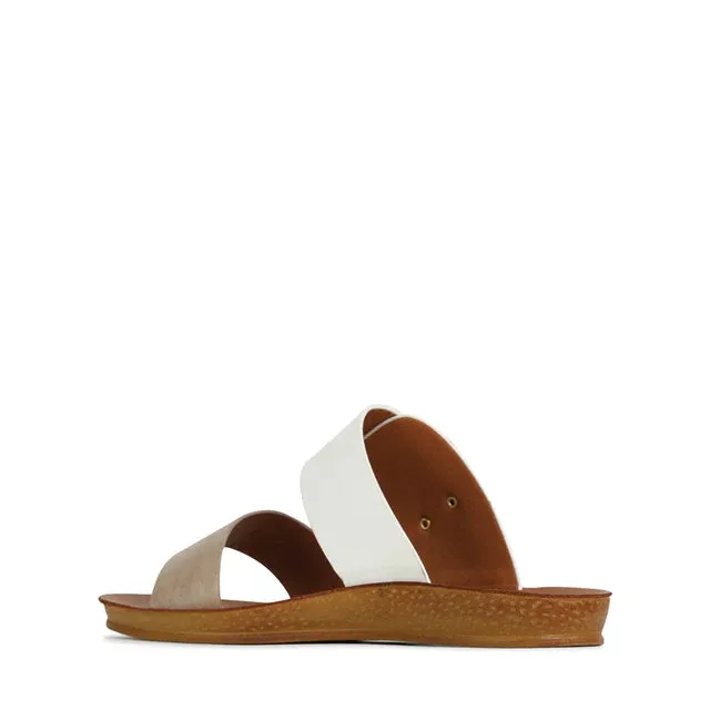 Doti slides - Taupe/White
