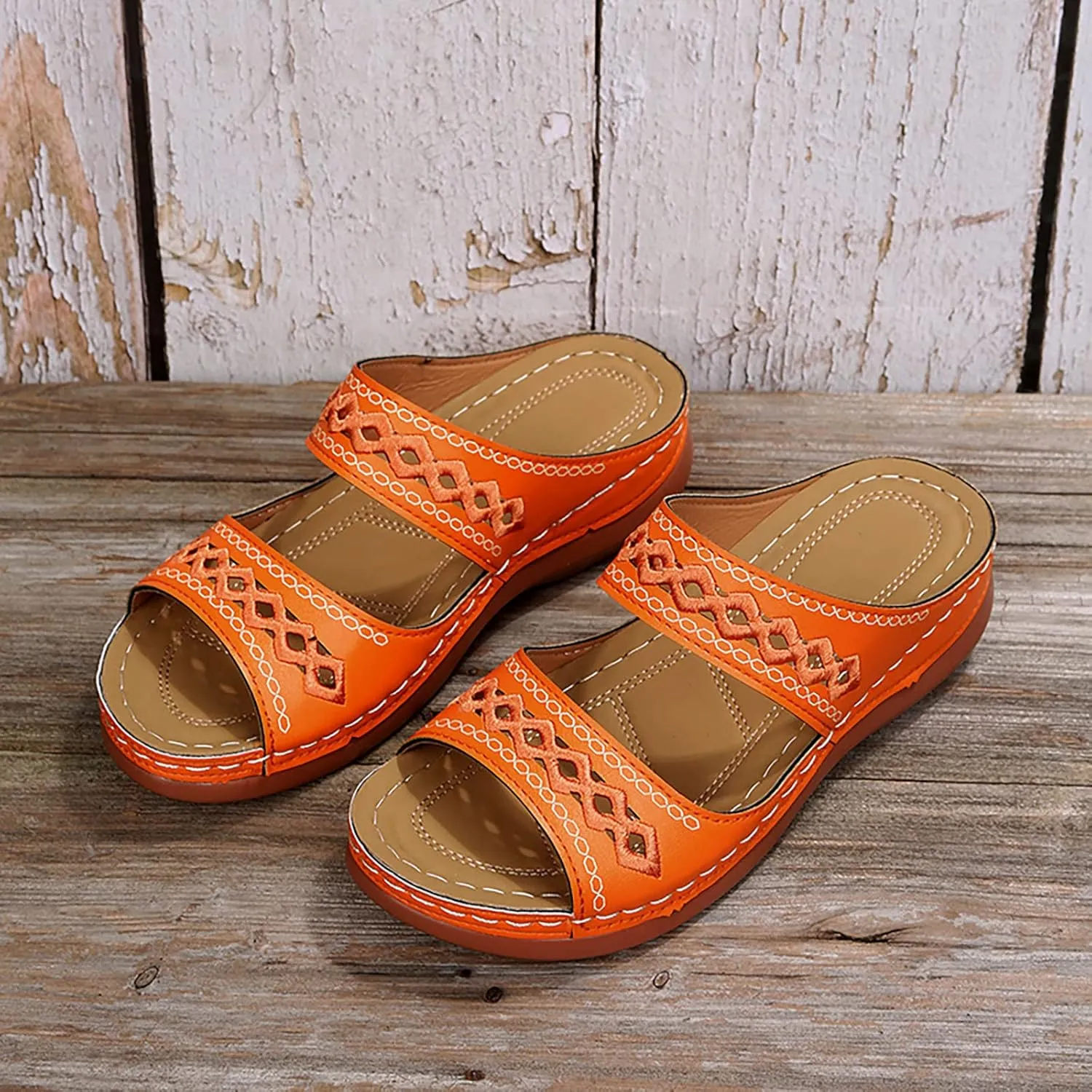 Eduavar Walking Sandals Women Comfort, Womens Sandals Comfortable Slip On Sandals Open Toe Slip On Walking Sandals Shoes