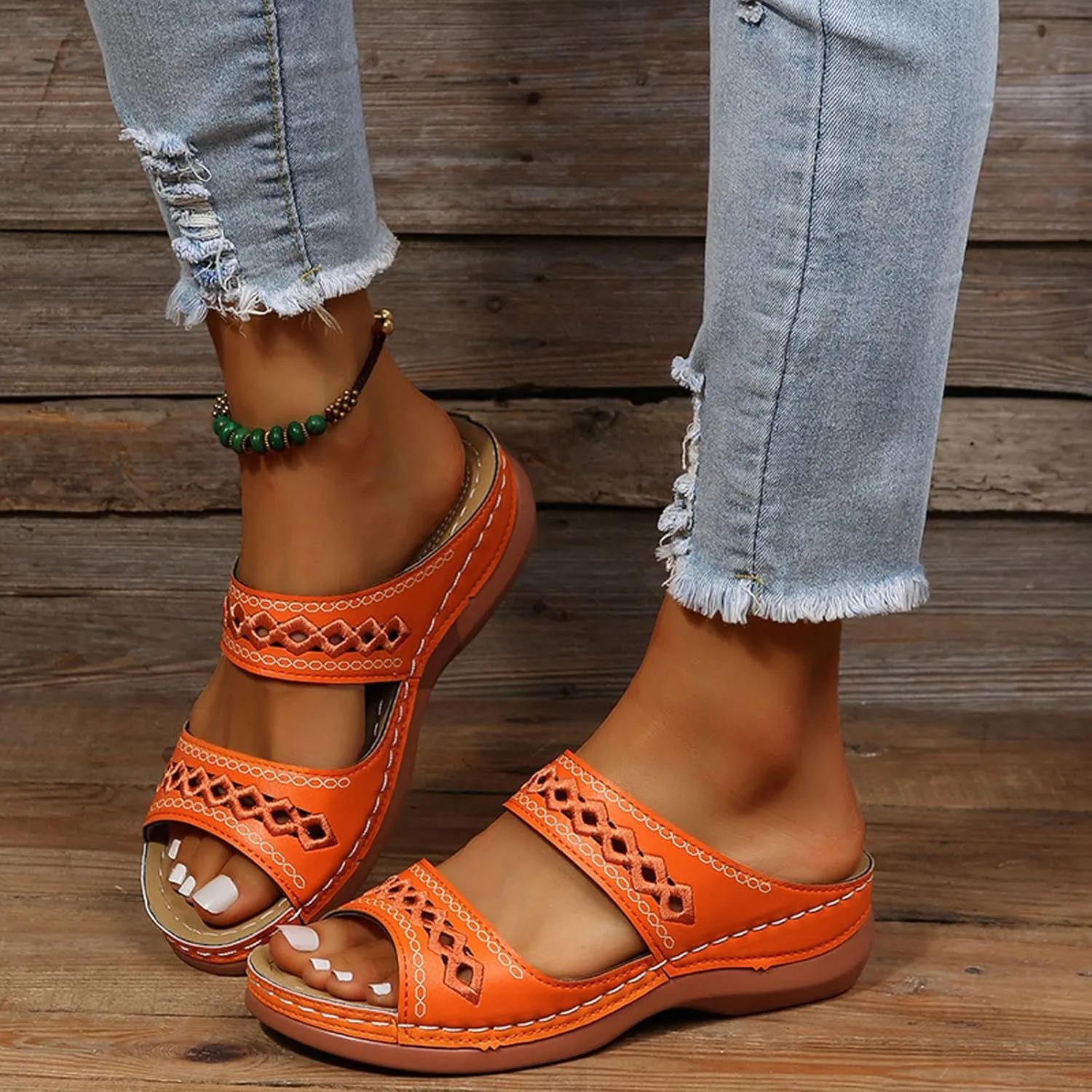 Eduavar Walking Sandals Women Comfort, Womens Sandals Comfortable Slip On Sandals Open Toe Slip On Walking Sandals Shoes