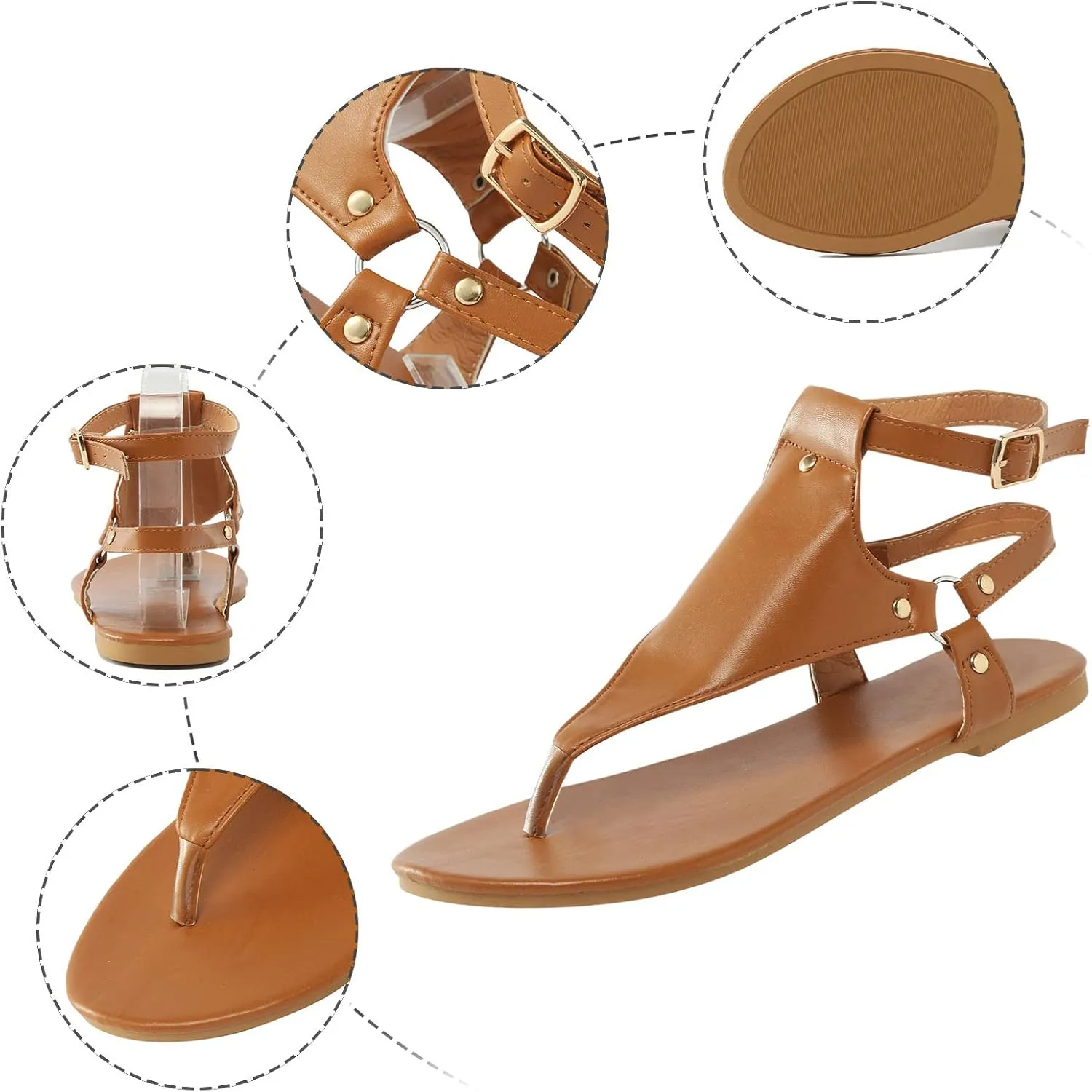 Eduavar Walking Sandals Women, Sandals Women Dressy Summer Close Toed Sandals Hollow Out Wedges Comfy Sandals Shoes