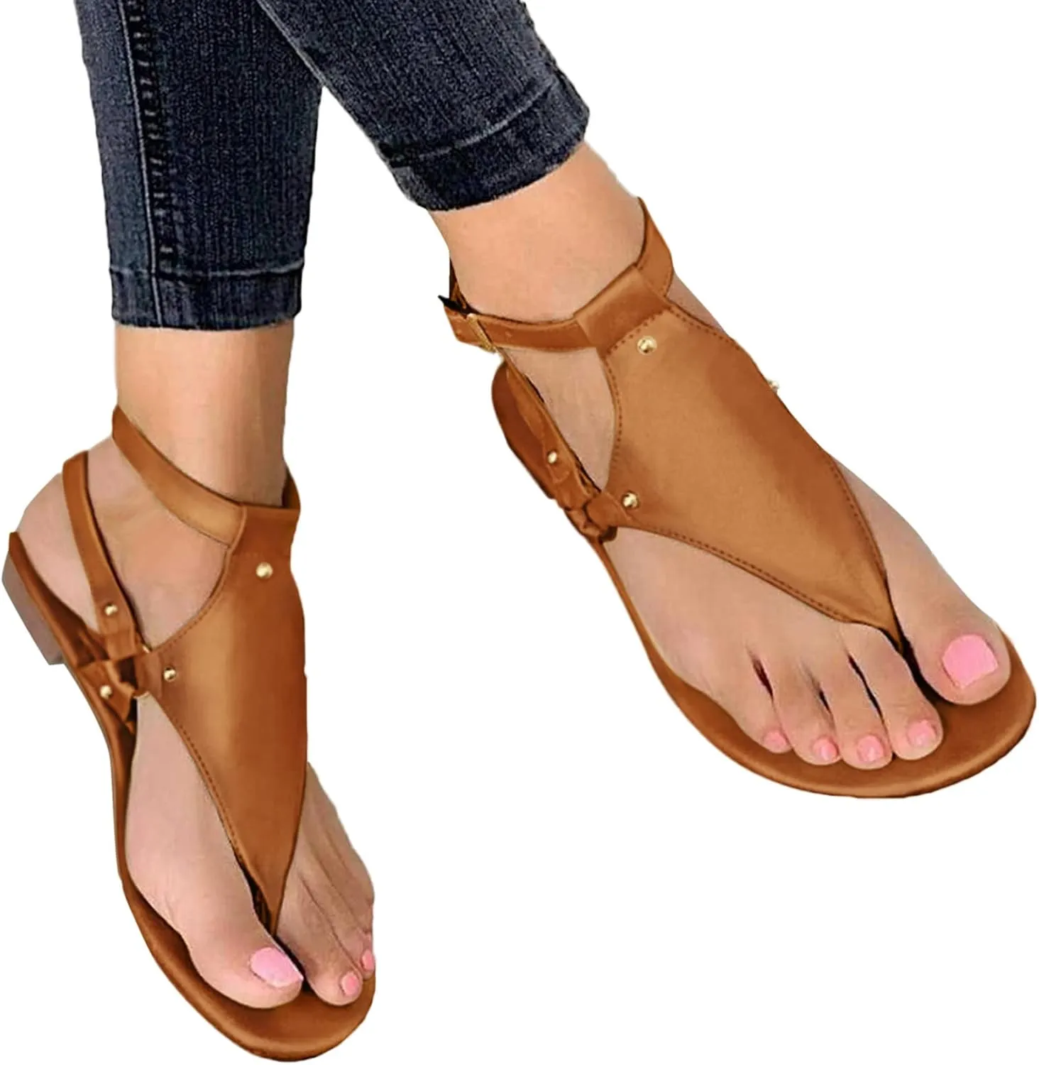 Eduavar Walking Sandals Women, Sandals Women Dressy Summer Close Toed Sandals Hollow Out Wedges Comfy Sandals Shoes