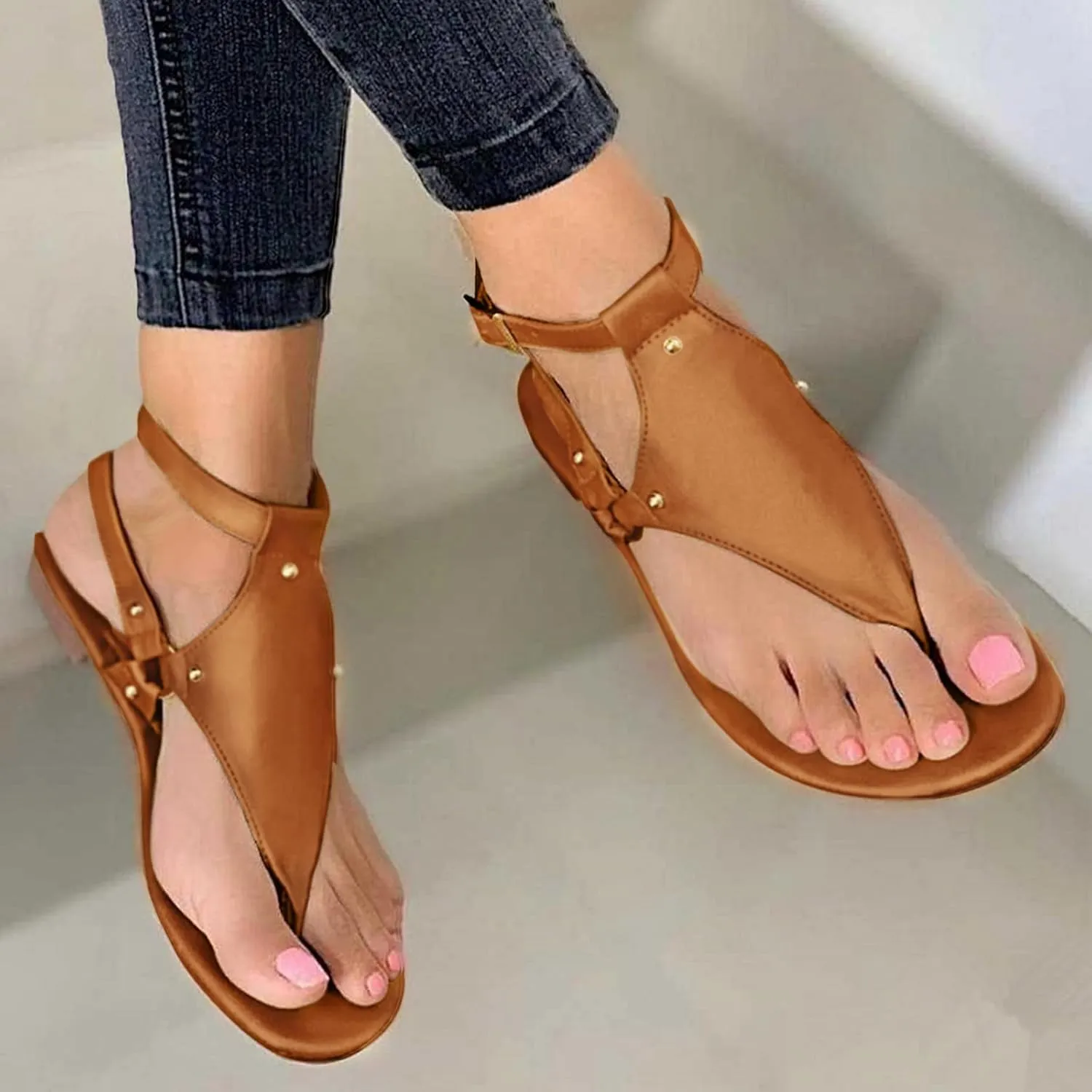 Eduavar Walking Sandals Women, Sandals Women Dressy Summer Close Toed Sandals Hollow Out Wedges Comfy Sandals Shoes