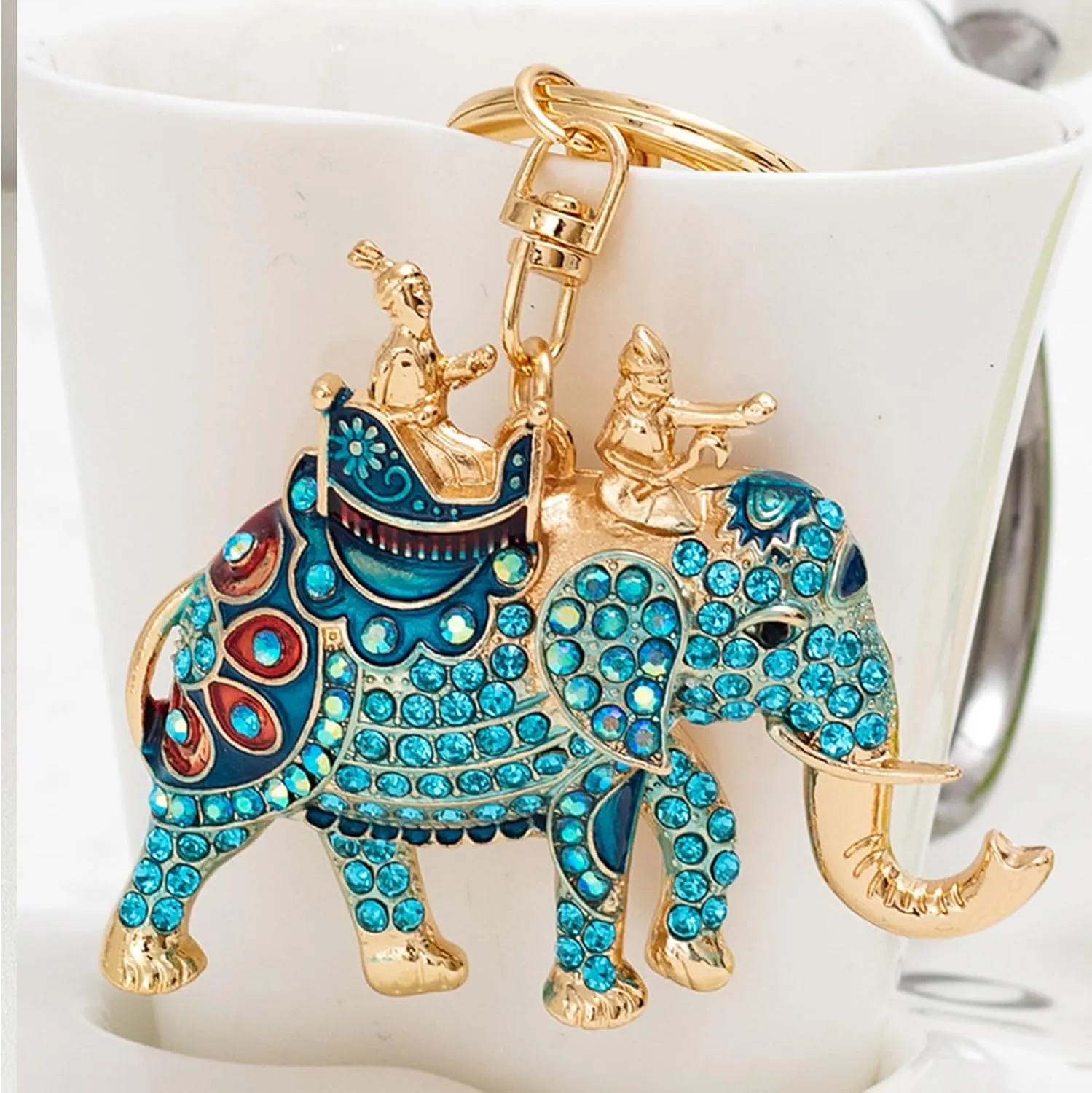 Elephant Keychain - Sparkling Rhinestone Charm for Women - Stylish Women Bag Keychain Purse Charm