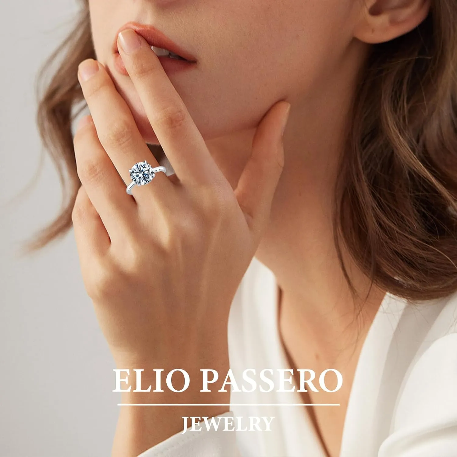Engagement Rings for Women,925 Sterling Silver CZ Round Solitaire Engagement Ring with 18K Gold Plated,Promise Engagement Wedding Bands Couple Rings for Her 1.5/2/3/4/5CT