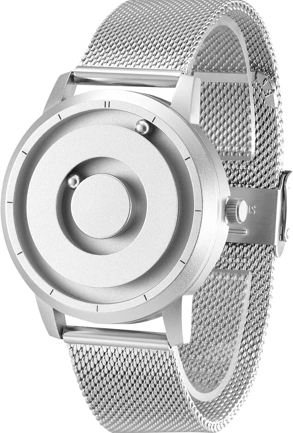 EUTOUR Magnetic Bead Analog Watch - Stainless Steel Strap and Unique Pointer Design, Unisex Magnetic Watches, Super Strong Magnetic Drive Men's Watch