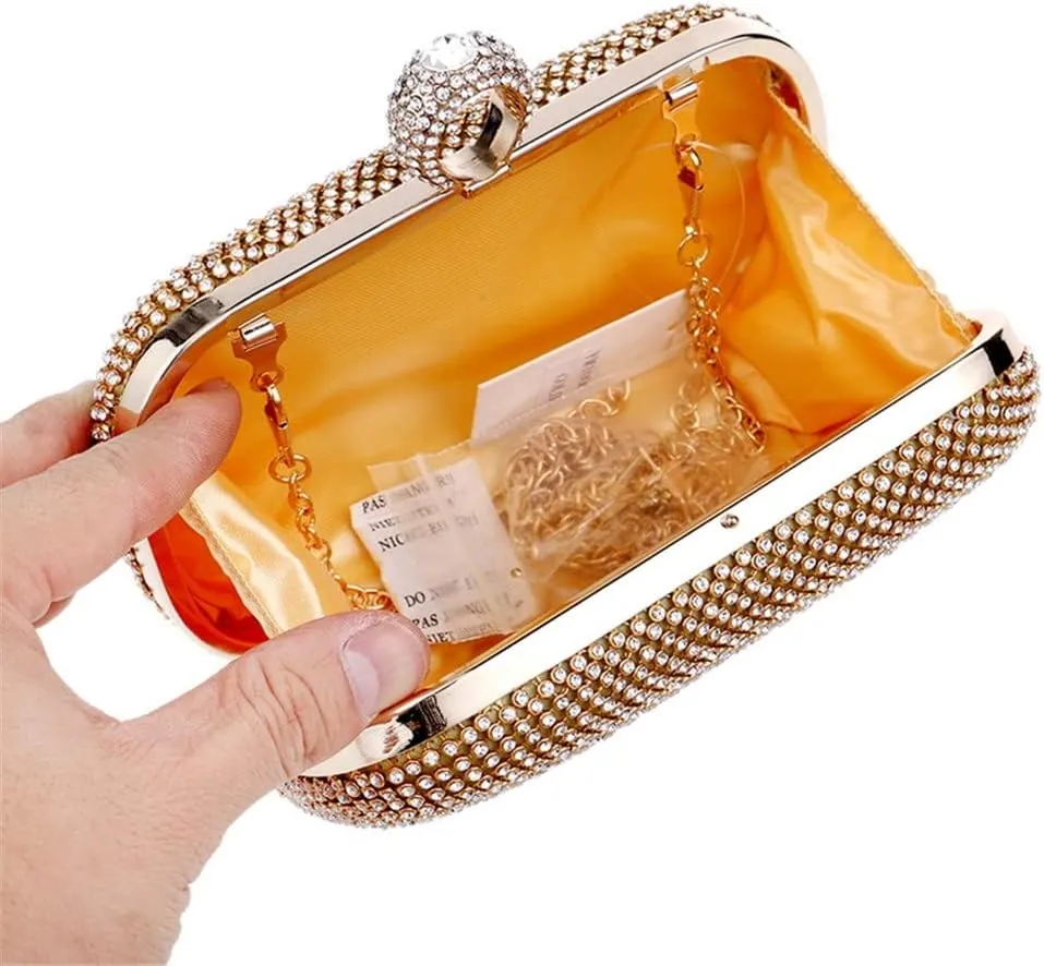 Evening Clutch Bags Diamond-Studded Evening Bag with Chain Shoulder Bag Women's Handbags Evening Bag for Wedding(E)