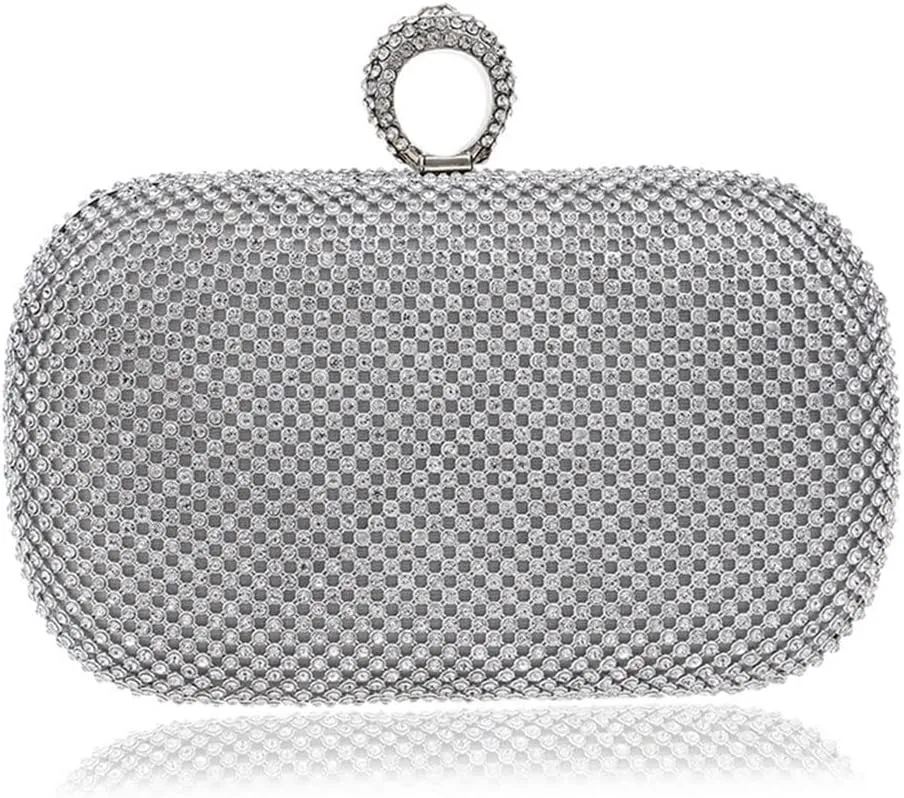 Evening Clutch Bags Diamond-Studded Evening Bag with Chain Shoulder Bag Women's Handbags Evening Bag for Wedding(E)