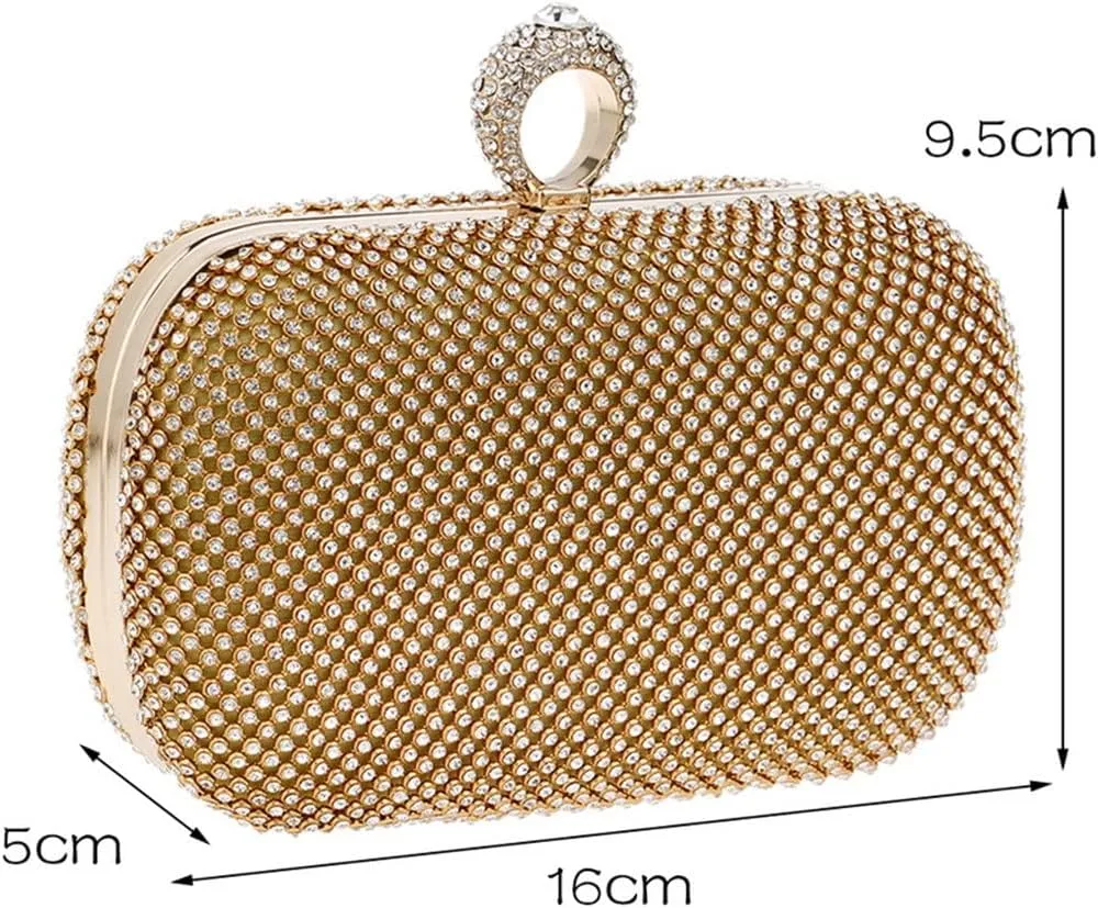 Evening Clutch Bags Diamond-Studded Evening Bag with Chain Shoulder Bag Women's Handbags Evening Bag for Wedding(E)