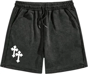 Floerns Men's Graphic Print Drawstring Waist Track Shorts Grunge Streetwear Shorts
